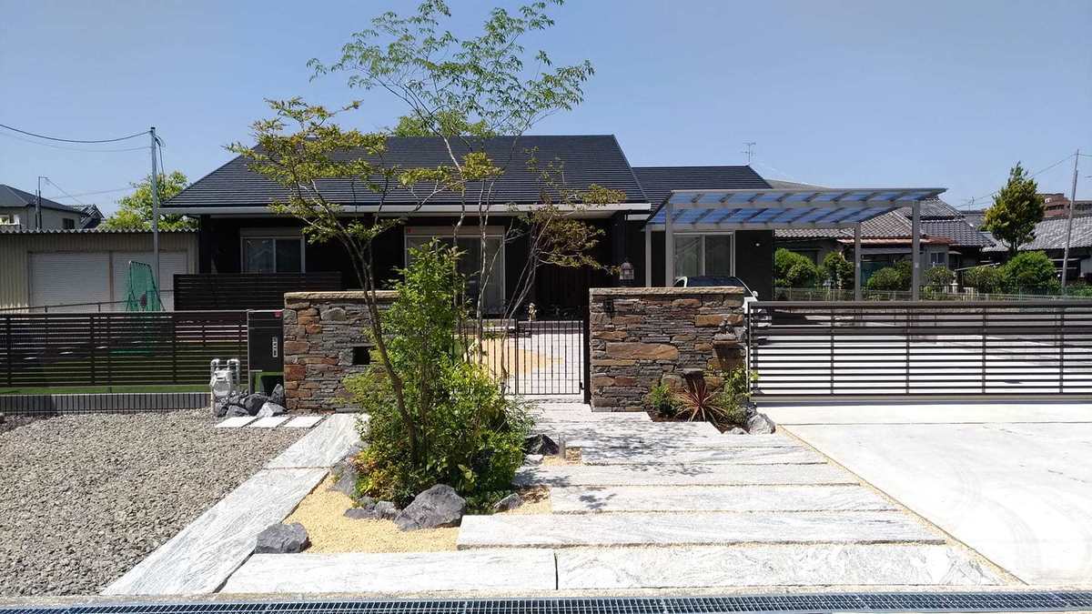奈良県奈良市　造園＆外構工事完成　K様邸（英国伝統石積みを本格採用物件）